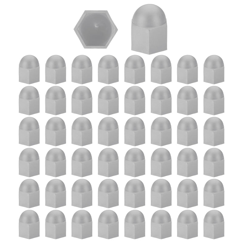 [Australia - AusPower] - PATIKIL 50 Pcs Hex Nut Cover, M20x30x37mm Nylon Screws Bolt Covers Caps Dome Acorn Hex Head Bolt Protection Cap for Screws Nut, Gray 