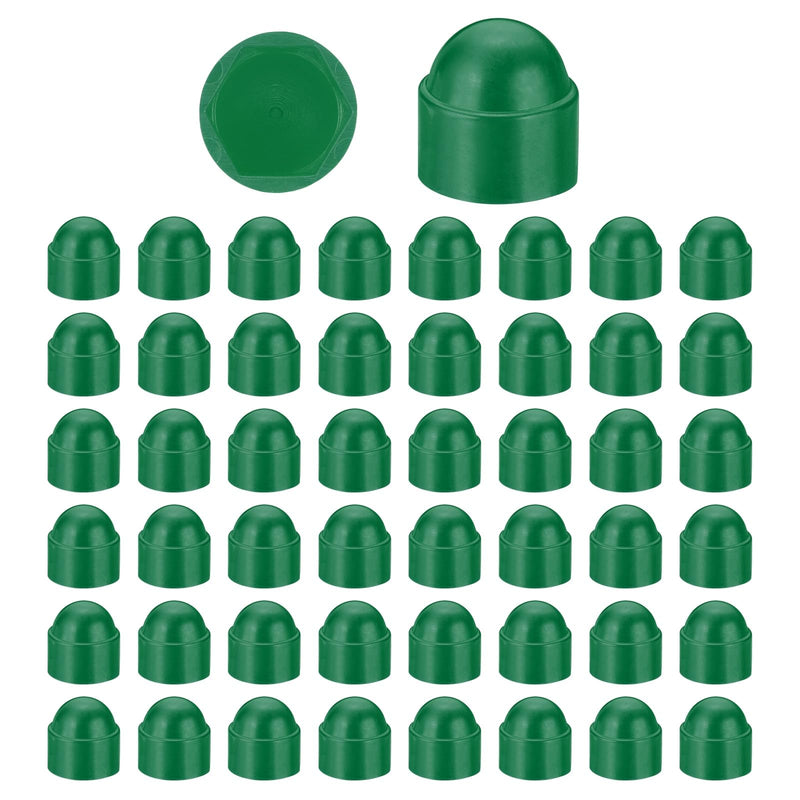 [Australia - AusPower] - PATIKIL 100 Pcs Hex Nut Cover, M10x17x21mm Nylon Screws Bolt Covers Caps Dome Acorn Hex Head Bolt Protection Cap for Screws Nut, Green 