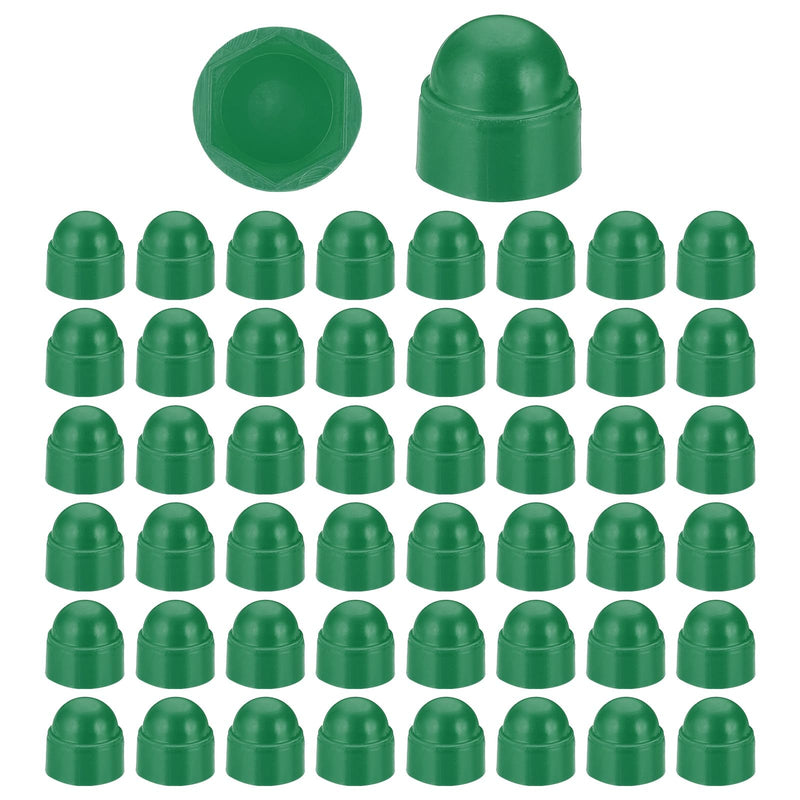 [Australia - AusPower] - PATIKIL 100 Pcs Hex Nut Cover, M8x13x15mm Nylon Screws Bolt Covers Caps Dome Acorn Hex Head Bolt Protection Cap for Screws Nut, Green 