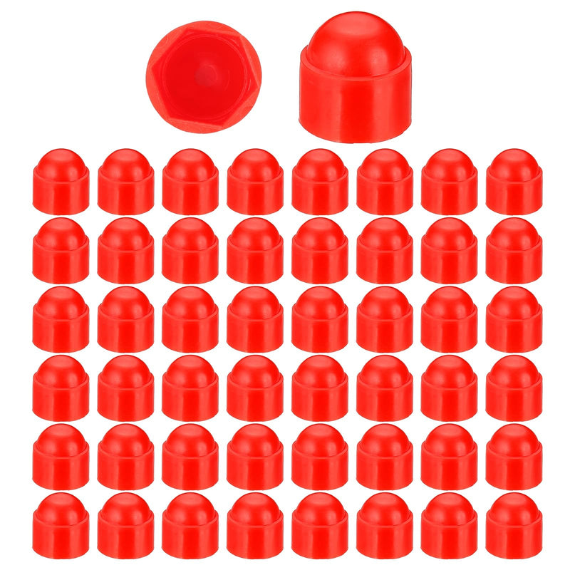 [Australia - AusPower] - PATIKIL 100 Pcs Hex Nut Cover, M12x18x22mm Nylon Screws Bolt Covers Caps Dome Acorn Hex Head Bolt Protection Cap for Screws Nut, Red 