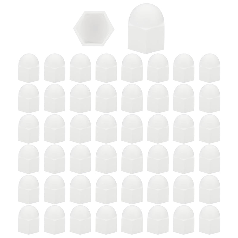 [Australia - AusPower] - PATIKIL 50 Pcs Hex Nut Cover, M20x30x37mm Nylon Screws Bolt Covers Caps Dome Acorn Hex Head Bolt Protection Cap for Screws Nut, White 
