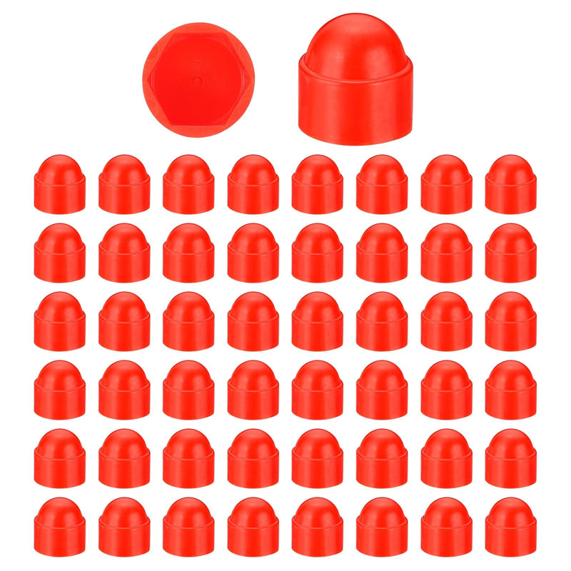 [Australia - AusPower] - PATIKIL 100 Pcs Hex Nut Cover, M10x17x21mm Nylon Screws Bolt Covers Caps Dome Acorn Hex Head Bolt Protection Cap for Screws Nut, Red 
