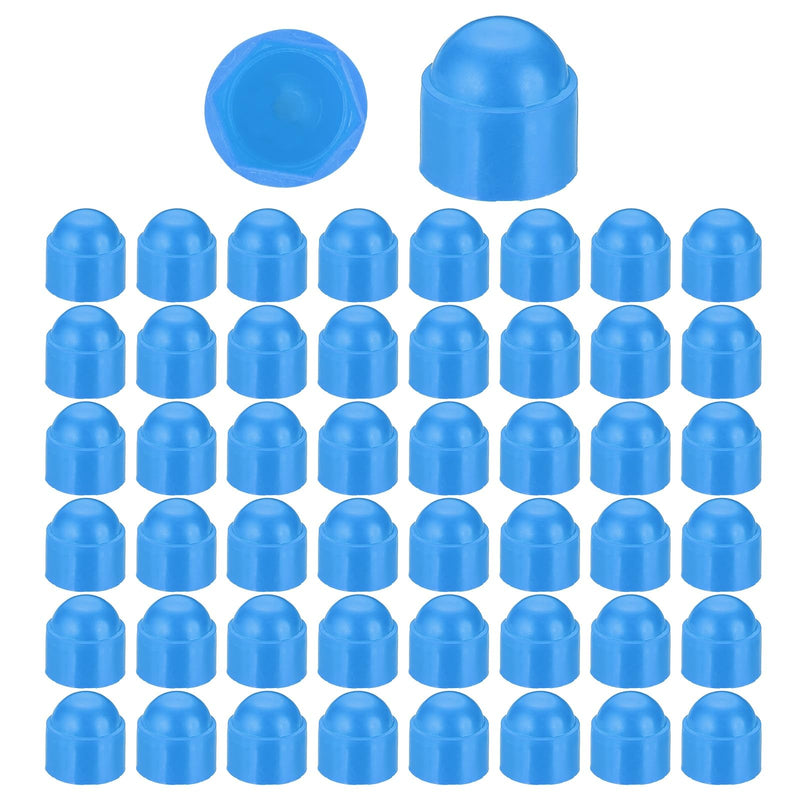 [Australia - AusPower] - PATIKIL 50 Pcs Hex Nut Cover, M12x18x22mm Nylon Screws Bolt Covers Caps Dome Acorn Hex Head Bolt Protection Cap for Screws Nut, Blue 