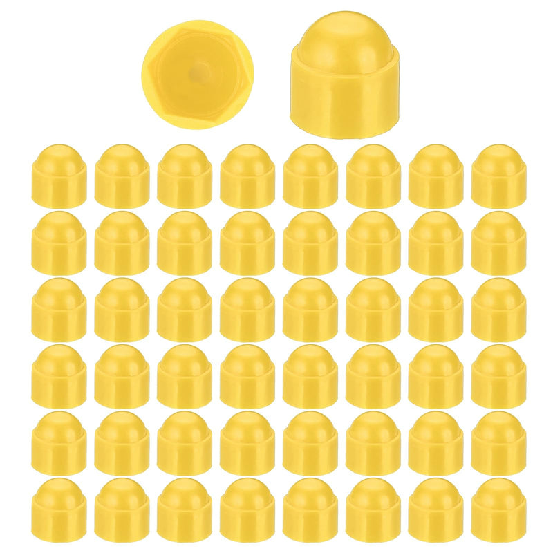 [Australia - AusPower] - PATIKIL 50 Pcs Hex Nut Cover, M12x18x22mm Nylon Screws Bolt Covers Caps Dome Acorn Hex Head Bolt Protection Cap for Screws Nut, Yellow 