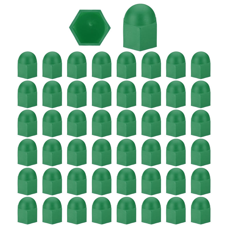 [Australia - AusPower] - PATIKIL 50 Pcs Hex Nut Cover, M20x30x37mm Nylon Screws Bolt Covers Caps Dome Acorn Hex Head Bolt Protection Cap for Screws Nut, Green 