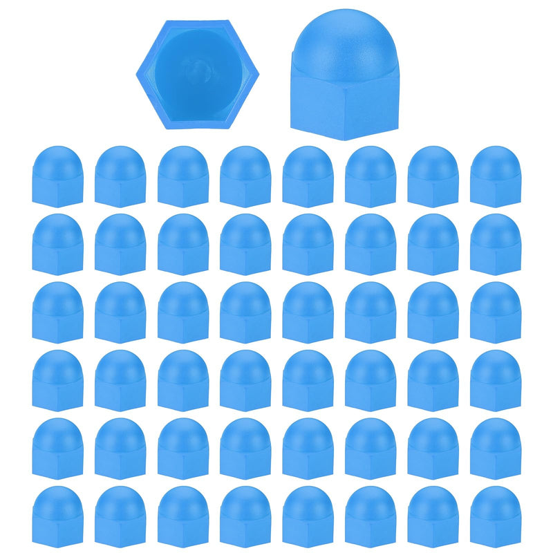 [Australia - AusPower] - PATIKIL 50 Pcs Hex Nut Cover, M18x27x32mm Nylon Screws Bolt Covers Caps Dome Acorn Hex Head Bolt Protection Cap for Screws Nut, Blue 