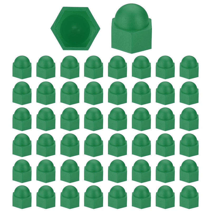 [Australia - AusPower] - PATIKIL 50 Pcs Hex Nut Cover, M14x22x27mm Nylon Screws Bolt Covers Caps Dome Acorn Hex Head Bolt Protection Cap for Screws Nut, Green 