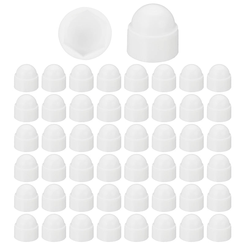 [Australia - AusPower] - PATIKIL 100 Pcs Hex Nut Cover, M8x13x15mm Nylon Screws Bolt Covers Caps Dome Acorn Hex Head Bolt Protection Cap for Screws Nut, White 