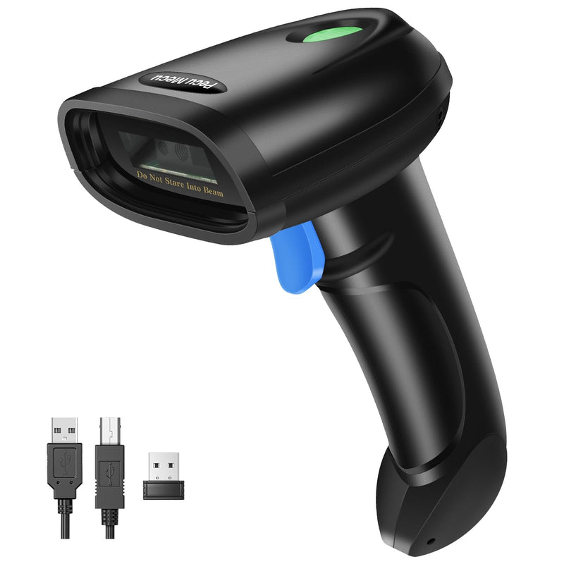 Bluetooth 1D&2D Barcode Scanner, 3-in-1 Bluetooth & USB Wired & 2.4G Wireless QR Barcode Reader, PDF417 Data Matrix Handheld Bar Code Scanner Work with Windows, Android, iOS (TM-10B) Wireless 2D Barcode Scanner