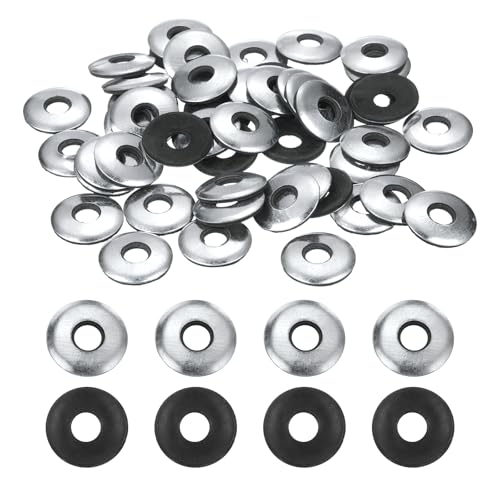 uxcell 120-piece EPDM bonded sealing rubber washers, 5/16 x 7/8 inch galvanized iron for screws and bolts