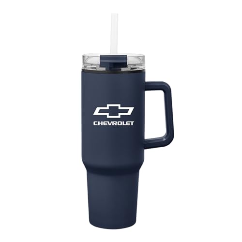 SR1 Performance Chevrolet Bowtie 40oz Insulated Tumbler - Extra Large Travel Coffee Mug w/Lid & Straw