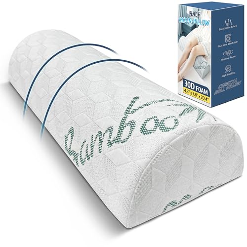 Green LVYSHOW semi roll pillow for knee support, a leg positioner pillow designed for comfortable under-knee elevation.