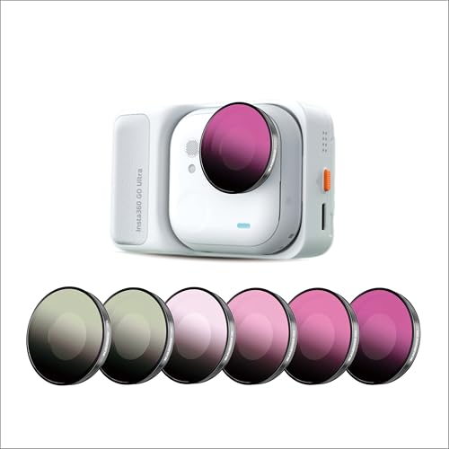 BLAUOCHI Variable ND Filter Set Compatible with Insta360 Go Ultra, 6 Pack UV/CPL/ND8/ND16/ND32/ND64 Neutral Density Filter for Insta360 Go Ultra