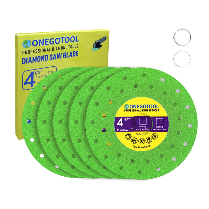 [Australia - AusPower] - 4-1/2 inch Tile Cutter Diamond Saw Blade for Angle Grinder Porcelain Ceramic Glass Marble Cutting Tools Grinding disc (5pcs) 4-1/2" 5 