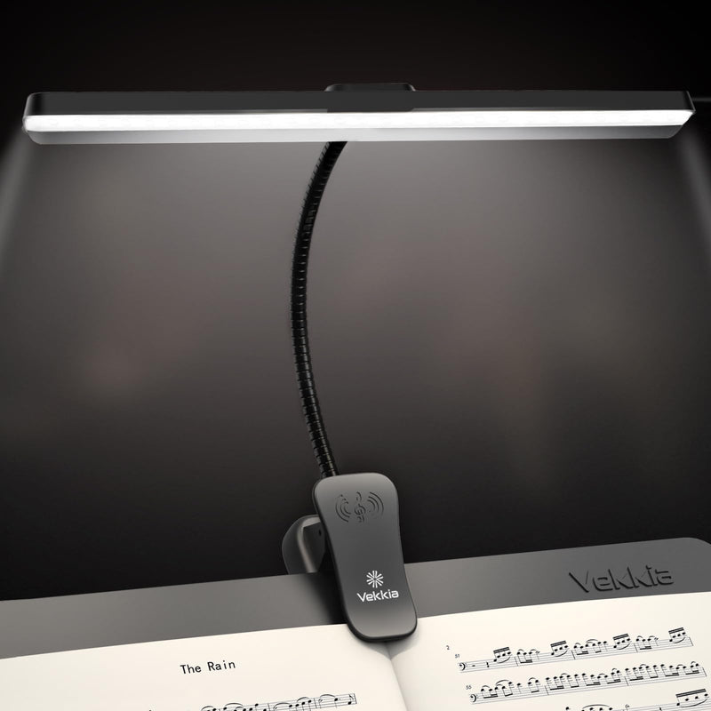 [Australia - AusPower] - Vekkia Professional 116 LED Rechargeable Music Stand Light - Foldable Clip-on Lamp, Eye-Protective, 5 Brightness & 3 Color Temp Adjustments, for Piano, Reading 6 Watts 