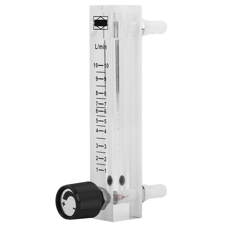 [Australia - AusPower] - Gas Flow Meter Flowmeter, 1-10 LPM Nitrogen Flow Meter, Acrylic Rotameter Air Flow Meter, Oxygen Injection Meter with Control Valve for Air, Gas Measurement Tools, 1Pcs 