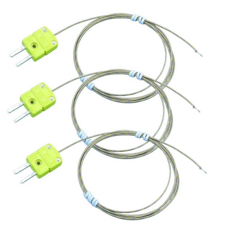 [Australia - AusPower] - 3-Piece K-Type Thermocouple Probe Fiberglass Cable 47in Type K Thermocouple Measurement Range -50°F to 900°F 