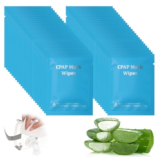 CPAP Cleaning Wipes 15 x 18 cm Mask Wipes with Aloe Vera for Quick Cleaning of CPAP Accessories Pack of 50