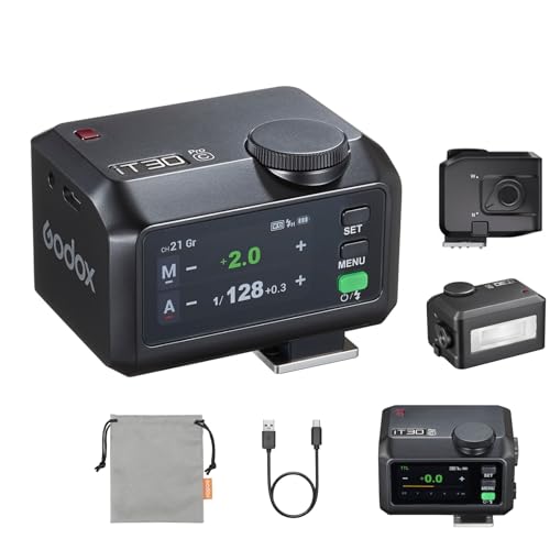 Godox Mini iT30Pro C iT30 Pro C for Canon TTL Flashlight Wireless Touch Screen Portable Flashlight HSS 1/8000 Second Compatible with Mirrorless Cameras External Flash Compatible for Canon Black iT30Pro C For Canon