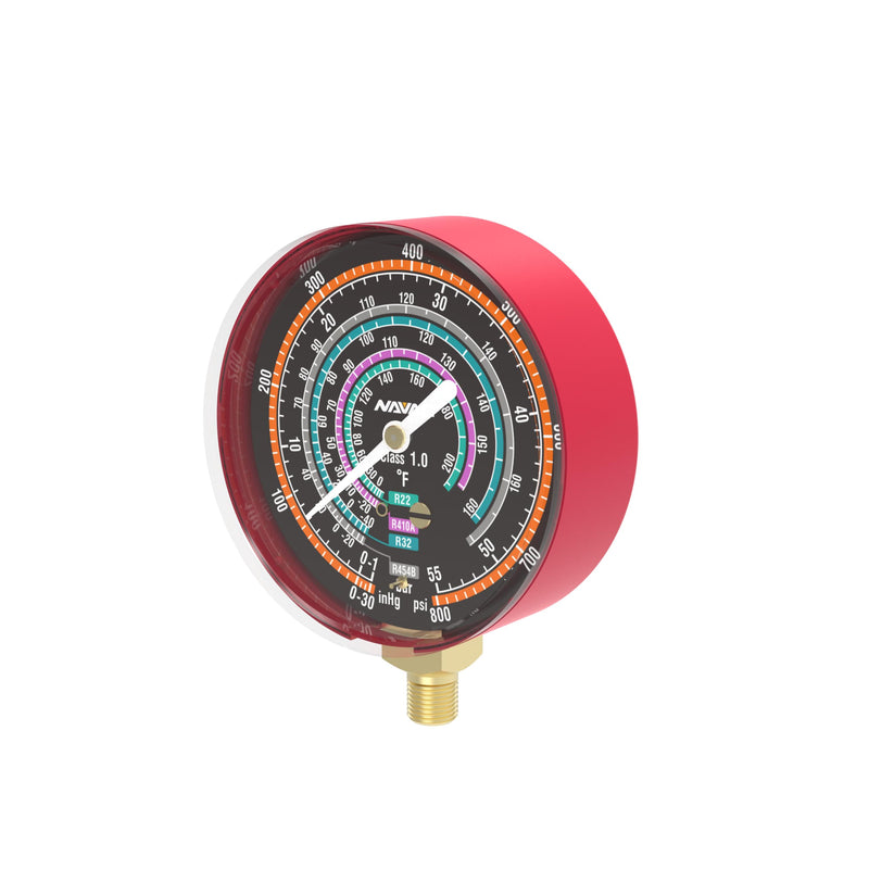 [Australia - AusPower] - Navac Manifold Head - High Side HVAC Gauges for Pro and Pro Plus Manifold Gauges, Precision Refrigerant Gauge with 3 1/8 Inch Dial, AC Pressure, Accurate & Reliable Measurement for HVAC Technicians 