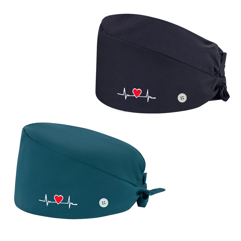 Women's Surgical Cap, Adjustable Button Closure, Surgical Cap, Pack of 2 | Sweat-wicking cotton unisex surgical cap for men and women, suitable for home, office and cosmetic studios