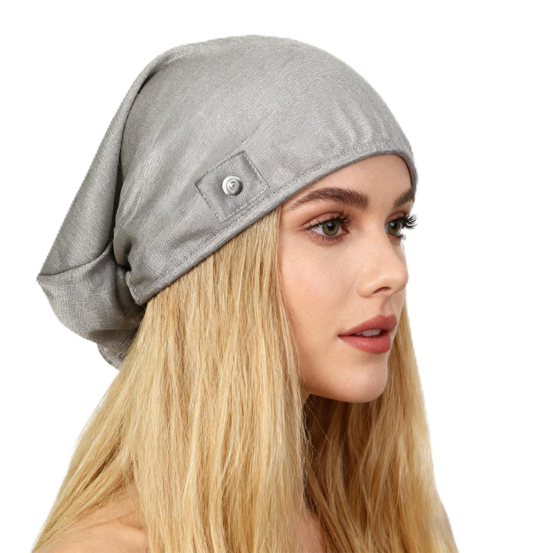 Grounding Hood Radiation Shielding Hat, Earth Connected Full Head Cover, Dual-Function Silver Fiber Faraday Protection Brain Coat
