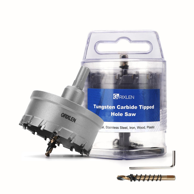 4-1/2” (115mm) Tungsten Carbide Tip Hole Saw,Hole Saw with M2 Pilot Drill bits for for Hard Metal Stainless Steel, Metal, Iron, and Plastic,25mm Drilling Depth (4-1/2” (115mm)) 4-1/2” (115mm)