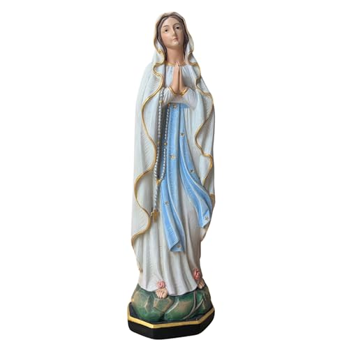 Kreative&Kind Virgin Mary Statue - 10 Inch Holy Blessed Mother Mary Statue - Our Lady of Lourdes Figure for Home Decor - Hand Painted Artwork Catholic Gifts for Women 10IN