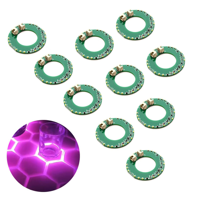 [Australia - AusPower] - Touch Sensor Circuit Board DIY Touch-Sensitive Smart Table Module Built-in LED Light for Hexagon Coffee Luminous Table Touch Light Up Touch Switch 10Pcs (RGB) 