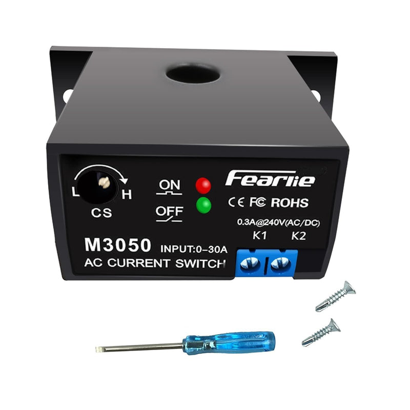 Current Switch AC Current Meter Switch 0-30A Normally Open Current Sensor Control Switch (M3050) M3050