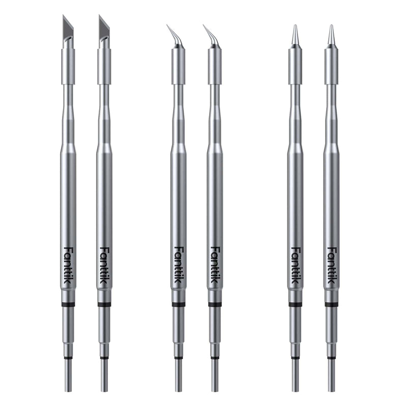 Fanttik C210 Soldering Iron Tips, Replacement Solder Tips for T1 Max, C210-K/I/IS, Rapid Heating, Minimum Required Power 12W, Solder Bits for Soldering Iron (6) 6