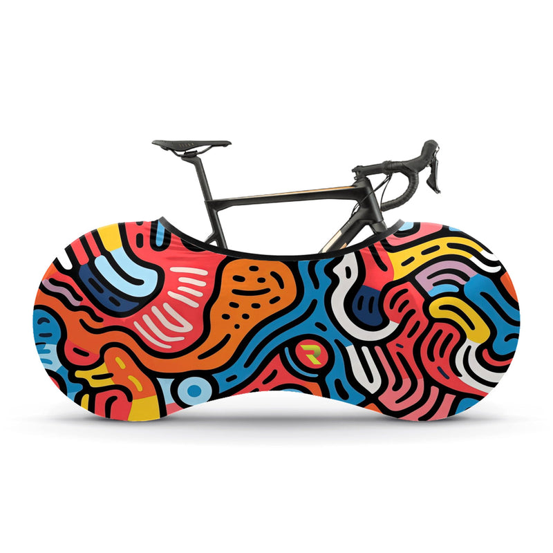 Bike Cover for Indoor Storage, High-Elastic Bicycle Cover Protective Bike Wheel Cover for Floors & Walls, Premium Bike Covers for Road & Mountain Bikes(Abstract) Abstract