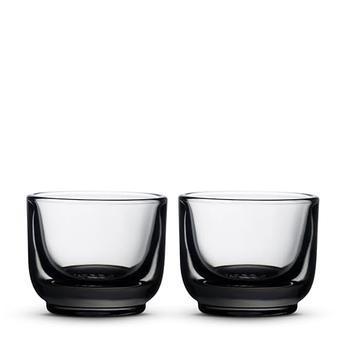 Fellow Pirch Espresso Shot Glasses 3.5 oz, Set of 2, Weighted Thick Glass Smoke 2 Count