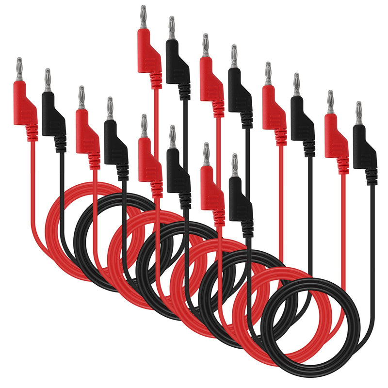 [Australia - AusPower] - UMLIFE 8PCS Dual-Ended Banana Plug Test Leads, 1000V 15A 3.5ft/1M Multimeter Electrical 4mm Banana-Plug, Flexible Copper Banana Cable, for Electrical Test Wires 