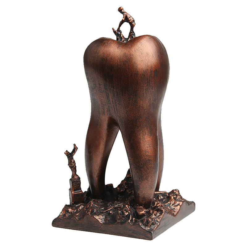 Dentist Gifts, Desk for Dental Practices and Dental Hygienists, Copper | Tooth model made of environmentally friendly resin, robust & decorative. Ideal for dental practices, hygienists & as a gift. Teeth Brown