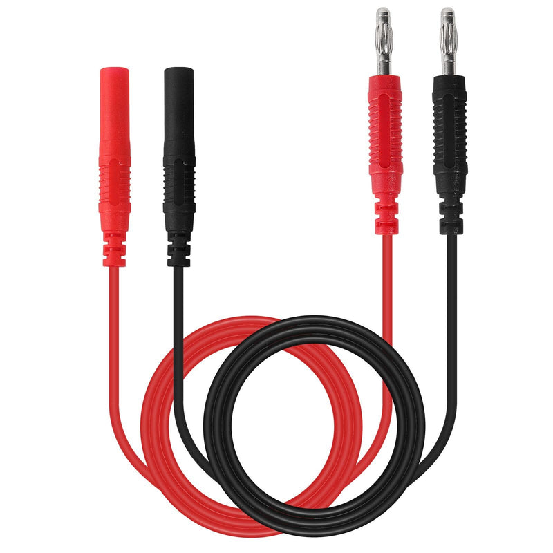 [Australia - AusPower] - UMLIFE 2PCS Multimeter Test Lead Extension Male to Female Connector 4mm Banana Plug to Jack Heavy Duty 14AWG Silicone Wires Meter Leads Probes 3.3 Ft 