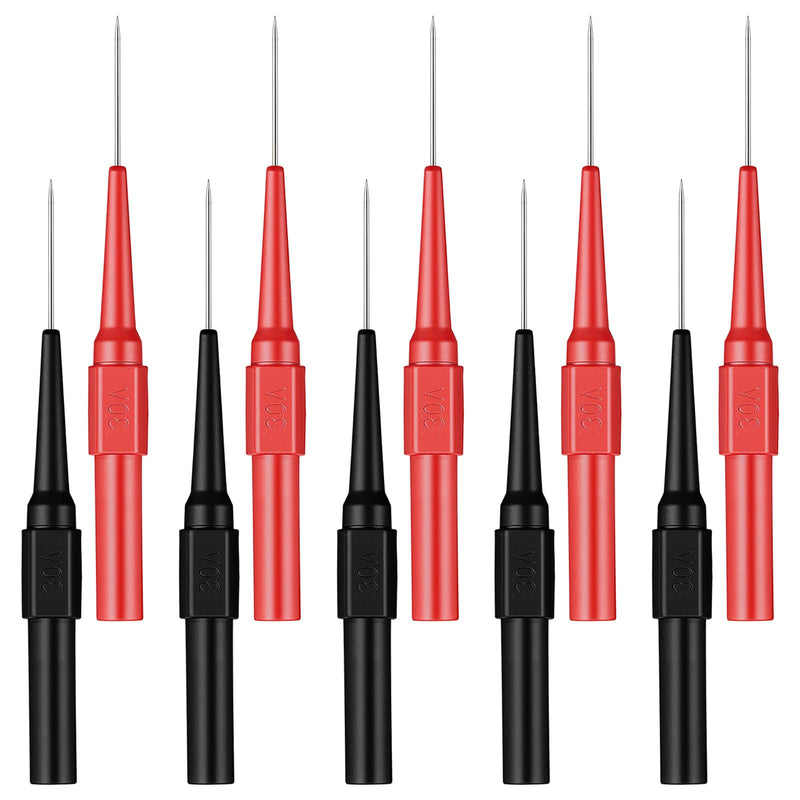[Australia - AusPower] - 10PCS Back Probe Kit 0.7mm Test Probe Pins Non-Destructive Wire Piercing Insulation Back Probes with 4mm Banana Socket for Car Tester Multimeter Tester 