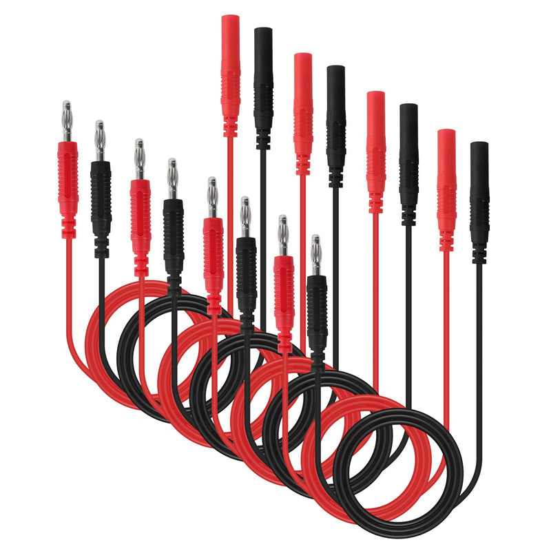 [Australia - AusPower] - UMLIFE 8PCS Multimeter Test Lead Extension Male to Female Connector 4mm Banana Plug to Jack Heavy Duty 14AWG Silicone Wires Meter Leads Probes 3.3 Ft 