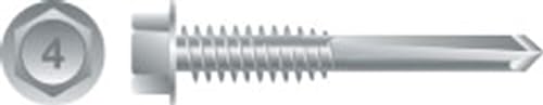 StrongPoint 410 stainless steel unslotted indent hex washer head bolt, 12-24 x 1-1/2 inch, #5 point