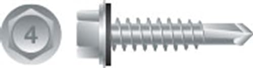 StrongPoint 410 stainless steel unslotted indent hex washer head, 12-14 x 1-1/2 inch, box of 70
