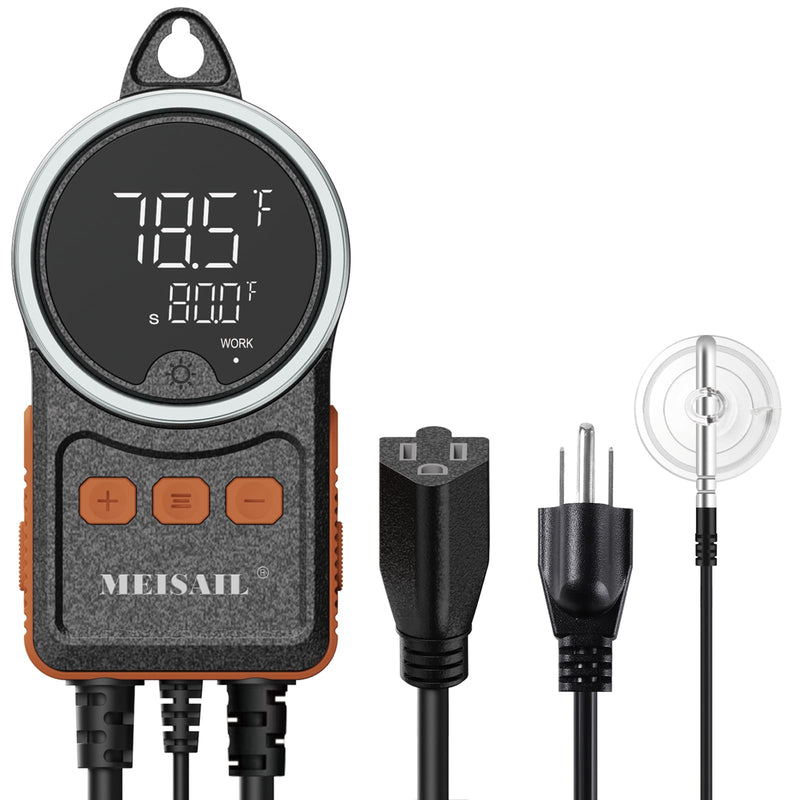 [Australia - AusPower] - Temperature Controller can be Used for aquaculture, Plant mat Heating, Reptile Thermostat, with Load line Over-Temperature Protection and Dual Sensor auto-Safety Calibration MS-60A 