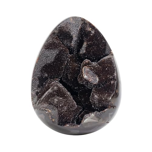 0.66-1.7lb Turtle Back Stone Crystal Geode Egg - Natural Rock Cluster for Home Office Decor, Spiritual Healing Stone with Raw Texture (0.66, Pounds) 0.66 Pounds