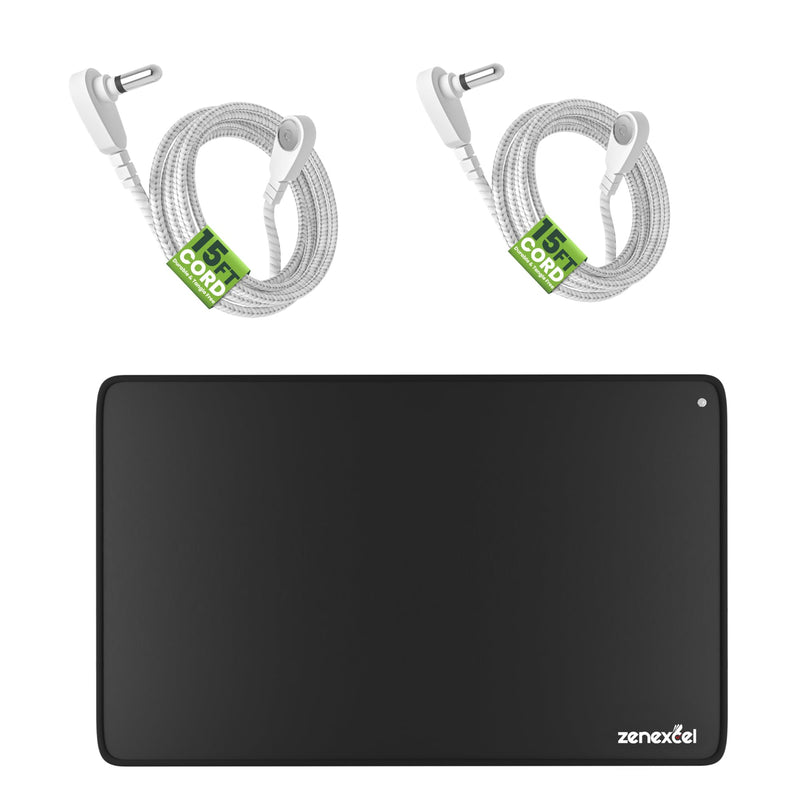 [Australia - AusPower] - Zenexcel Grounding Mat 24"x16" with Extra 15ft Nylon-Braided Cord (2 Cords Total) – Connect to Earth’s Energy for Natural Sleep, Stress Relief & Recovery 