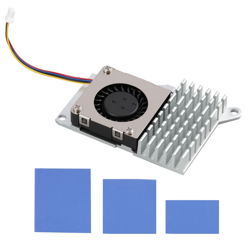 Active Heatsink with Fan for Raspberry Pi 5 - Quiet CPU Cooler with Aluminium Heatsink & Thermal Pads - PWM Control for Efficient Cooling & Lower Power Consumption (5V)