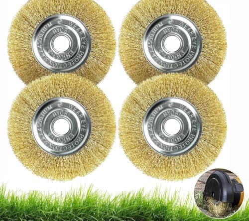 4-Piece Grout Brush Set, Wire Brush for Gloria Multibrush and Weedbrush | Diameter 10 cm, garden weed brush accessories for floor cleaning, moss, dirt and weeds in joints