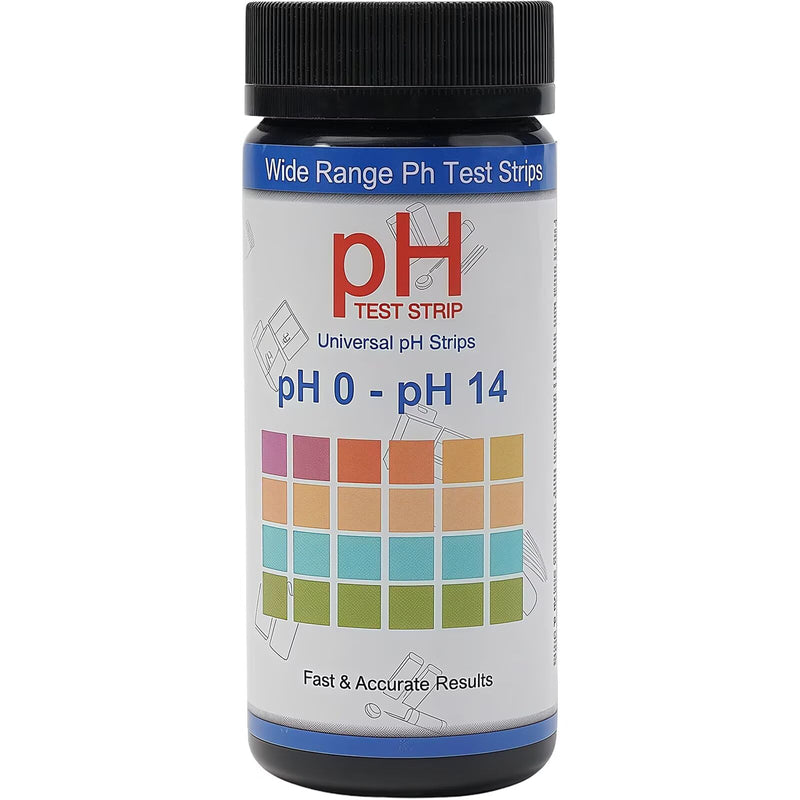 [Australia - AusPower] - pH Test Strips 0-14, 100 Strips Universal Litmus Paper for Liquid, Water, Food & Soap Making, Fast Testing Alkaline & Acid Level Results pH0-14 
