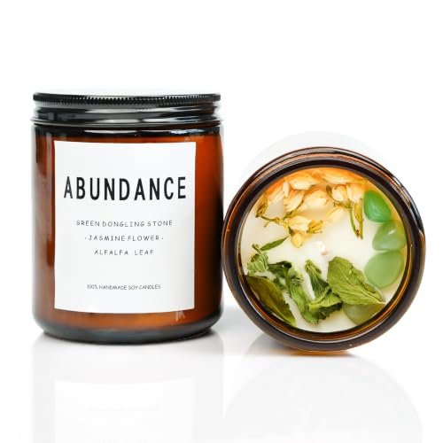 Natural Crystal Candle,Abundance, Crystal Ritual, Spiritual, Money Prosperity, Candle Spell.(Abundance) Abundance