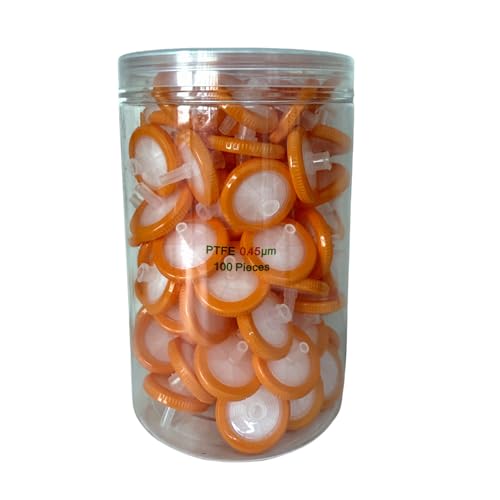 100Pcs 33mm,0.45um Hydrophobic PTFE Syringe Filter,Made by Polytetrafluoroethylene,100 Pcs/Box