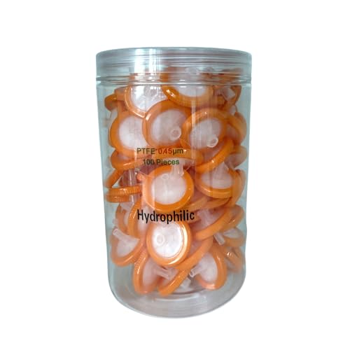 Deschem hydrophilic PTFE syringe filter, 33mm, 0.45um, pack of 100 pieces