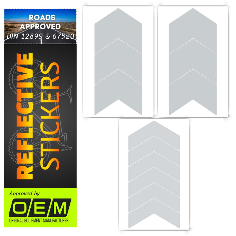 DIN 67520 Bicycle reflectors Reflective Tape Bicycle Rim Stickers Universal Film Rim Stickers Bike Waterproof Motorcycle Rims Decals Vehicles Made with ORA FOL 5600 Material (White, 12Pcs) White